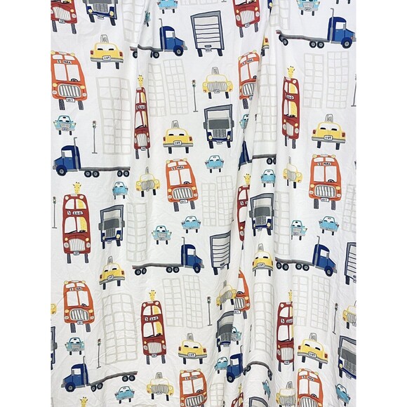 Pottery Barn Kids Transportation Themed Twin Flat Sheet Taxi Car Truck Zoo Bus - Picture 8 of 8